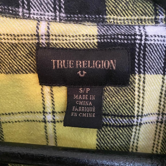 True Religion Plaid Flannel Shirt Size S - Picture 3 of 5
